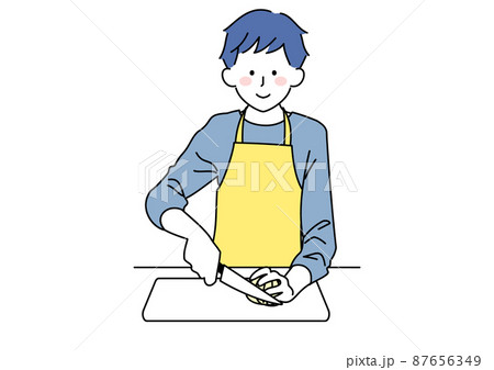 料理をする男性 87656349