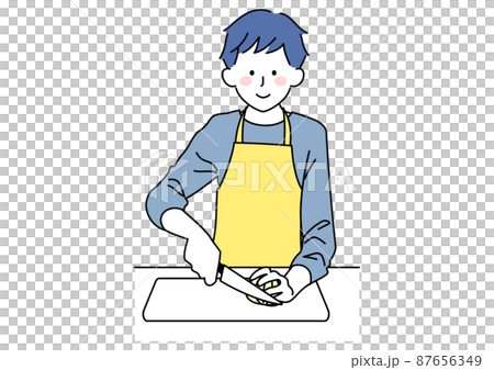 料理をする男性 87656349