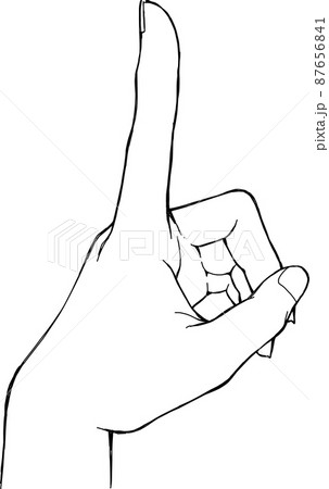 上に指を差す 横向き のイラスト素材