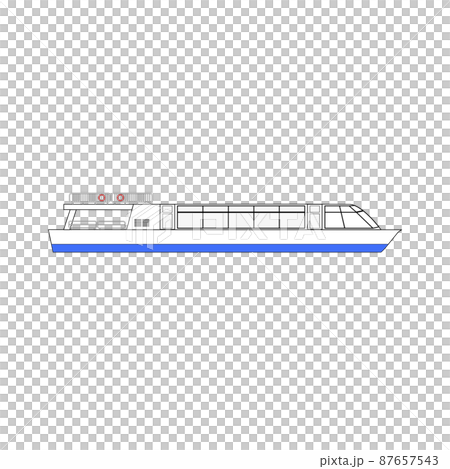 它是水上巴士作為交通工具的插圖。請用於旅行等傳單！ 87657543