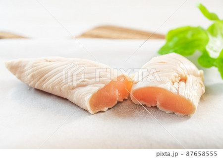 カットした湯通ししたささみ 87658555