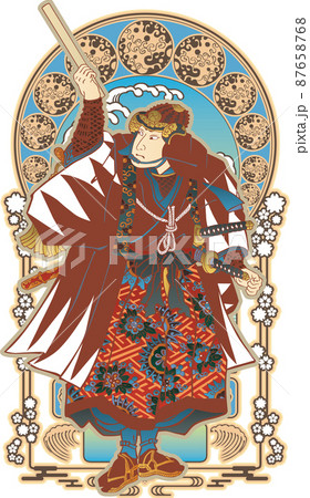 浮世絵　忠臣蔵　大石内蔵助　和風ゴシックバージョン 87658768