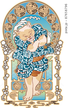 浮世絵 猫の擬人化 その1 和風ゴシックバージョン 浮世絵 猫の擬人化 その1 和風ゴシックバージョン 87658796