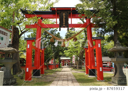 信州上田の春　生島足島神社　鳥居 87659317