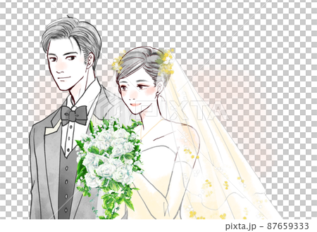 結婚式を挙げる男女カップル 87659333