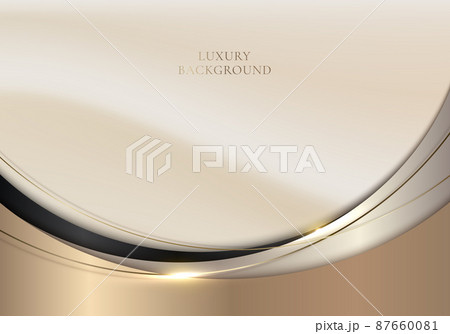 3D modern luxury template design golden and black curved shapes with gold lines and lighting sparking on clean background 3D modern luxury template design golden and black curved shapes with gold lines and lighting sparking on clean background 87660081