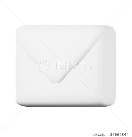 White envelope high quality 3D render illustration. Message notification concept icon. 87660344