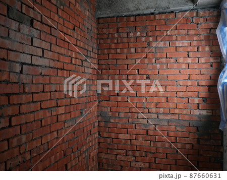 レンガ造り 煉瓦積み れんが積み作業 87660631
