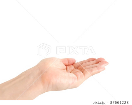 左手を差し出す女性のハンドポーズ 87661228
