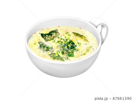 卵スープ わかめ入り カップスープのイラスト素材