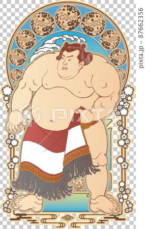 浮世絵　相撲取り　その44　和風ゴシックバージョン 87662356