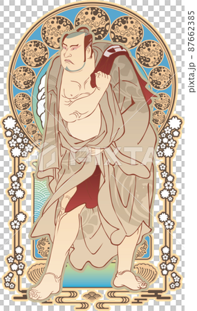 浮世絵　相撲取り　その12　和風ゴシックバージョン 87662385