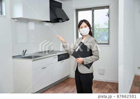 住宅を紹介する女性 87662501