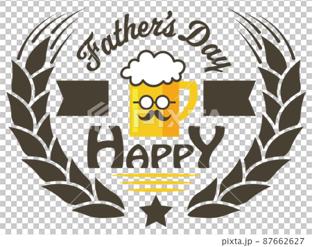 父親節快樂父親節杯子啤酒標籤設計框架深棕色 87662627