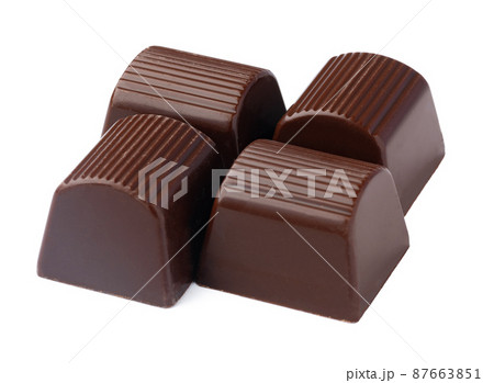 Chocolate sweets on a white background 87663851