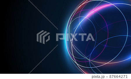 Futuristic globe data network elements abstract 87664271