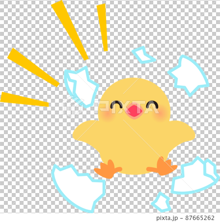 殻をやぶるヒヨコのキャラクター 87665262