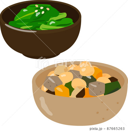 五目豆とおひたしの小鉢、常備菜 87665263