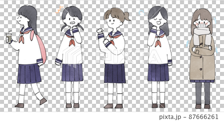 Person illustration set_high school girl 87666261