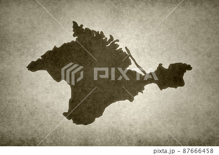 Map of Crimea printed on an old paper Map of Crimea printed on an old paper 87666458