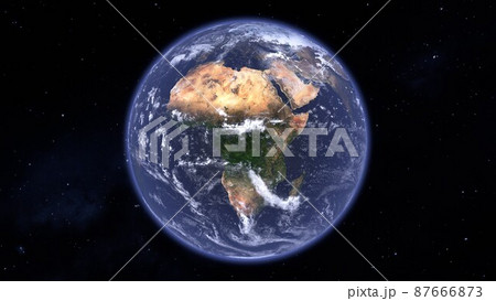 宇宙から見た地球のアフリカ大陸の3dイラストのイラスト素材