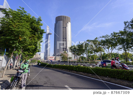 Landscape photo: street life in Ho Chi Minh city. 87667309