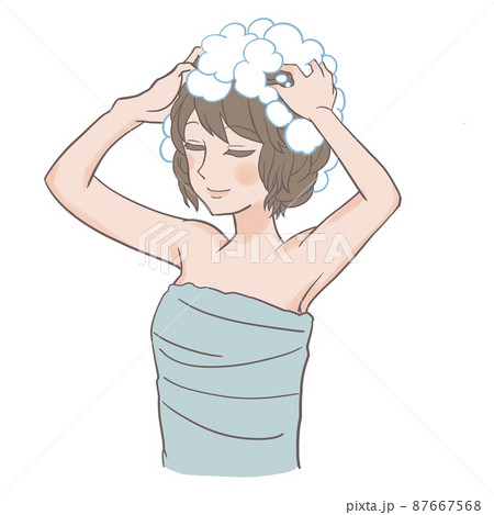 シャンプーをしている女性 87667568
