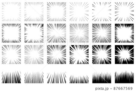 集中線のベクターイラストの素材セット 87667569