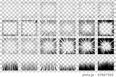 集中線のベクターイラストの素材セット 87667569