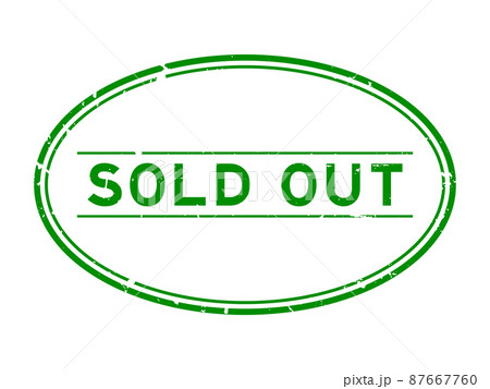 Grunge green sold out word oval rubber seal stamp on white background Grunge green sold out word oval rubber seal stamp on white background 87667760