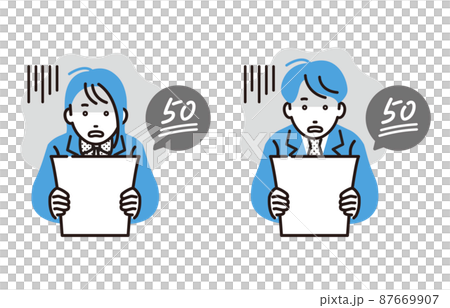 因壞人考點而臉色蒼白的高中生男女套裝 87669907