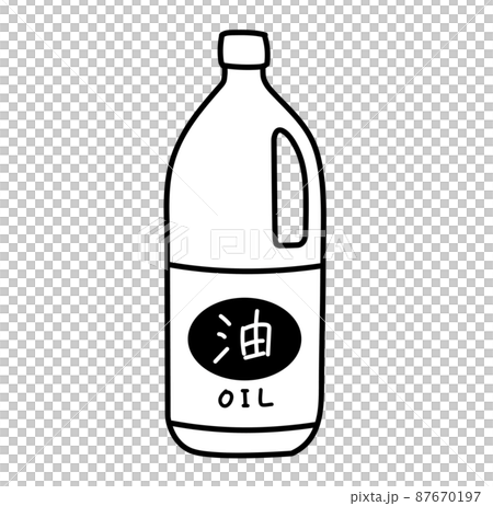Illustration of cooking oil, monochrome, black and white 87670197