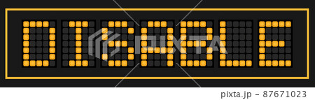 Orange color led in word disable on black background Orange color led in word disable on black background 87671023