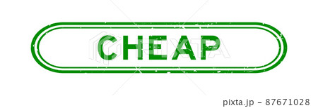 Grunge green cheap word rubber seal stamp on white background 87671028