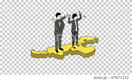 北陸三県の地図の上に立つ笑顔のビジネスパーソン、3Dイラスト、ベクターイラストレーション 北陸三県の地図の上に立つ笑顔のビジネスパーソン、3Dイラスト、ベクターイラストレーション 87671132