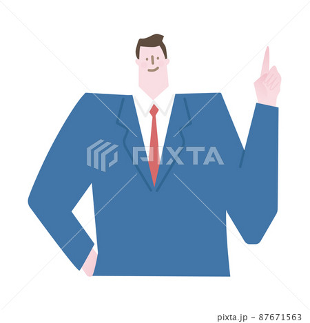 要点を話すスーツを着た男性。 要点を話すスーツを着た男性。 87671563