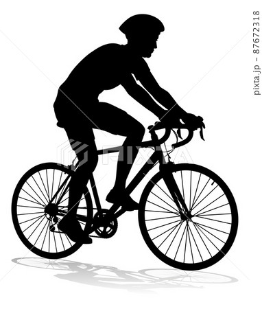 Bike and Bicyclist Silhouette 87672318