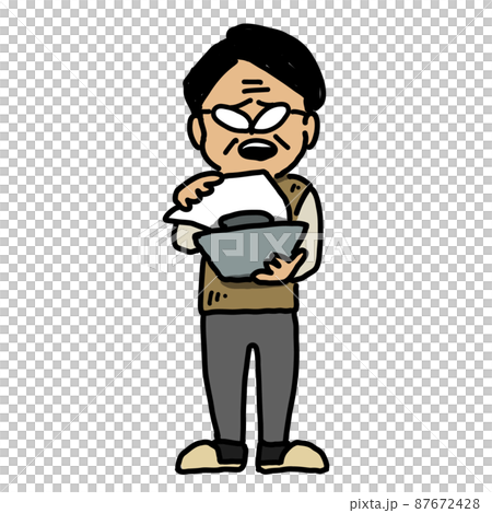 Illustration of a veteran male teacher looking at documents Illustration of a veteran male teacher looking at documents 87672428