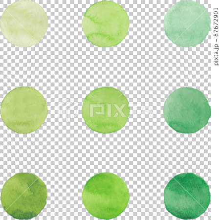 水彩で描いた緑の丸 87672901