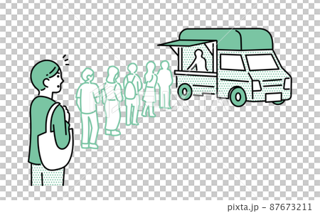 排隊的人的潮流效應插圖 87673211