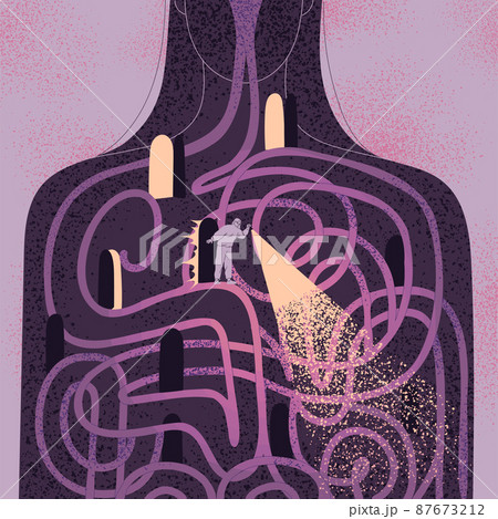 Self-knowledge, exploration of own soul, psyche, illumination of hidden in shadow 87673212