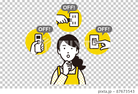 人物 節電を考える主婦 87673543