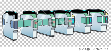 駅の自動改札のイラスト 電車 鉄道 Jr のイラスト素材 駅の自動改札のイラスト 電車 鉄道 Jr のイラスト素材