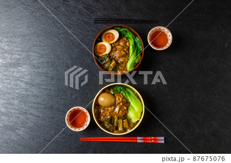 魯肉飯 ルーローハン　Taiwanese dish of  minced pork rice 87675076