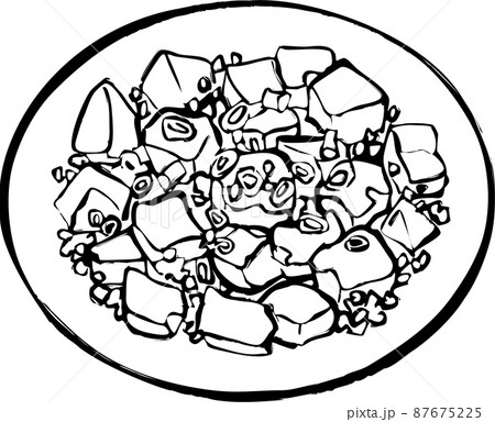 麻婆豆腐のイラスト 線画 麻婆豆腐のイラスト 線画 87675225