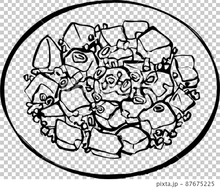 麻婆豆腐のイラスト 線画 麻婆豆腐のイラスト 線画 87675225