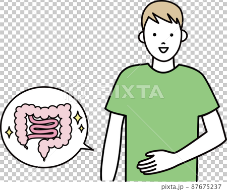 Illustration of a person with a beautiful intestine 87675237