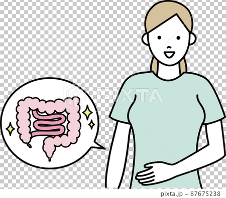 Illustration of a person with a beautiful intestine Illustration of a person with a beautiful intestine 87675238