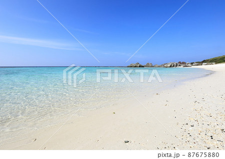 沖縄 伊平屋 島の風景(潮下浜) 沖縄 伊平屋 島の風景(潮下浜) 87675880