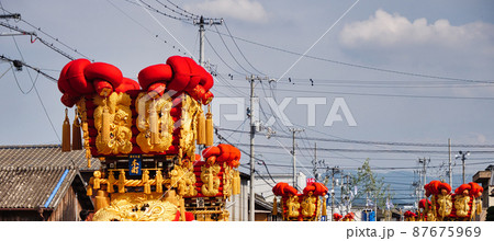 さぬき豊浜ちょうさ祭り、市街地を通るちょうさ さぬき豊浜ちょうさ祭り、市街地を通るちょうさ 87675969